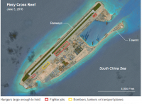 美智库：卫星图显示中国在南海岛礁建机库 可停任何军机