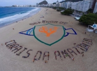 巴西海滩现“巨型标语”呼吁保护亚马孙珊瑚礁