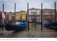 交通瘫痪！威尼斯遇罕见低潮 水位比平时低70厘米船陷在淤泥中